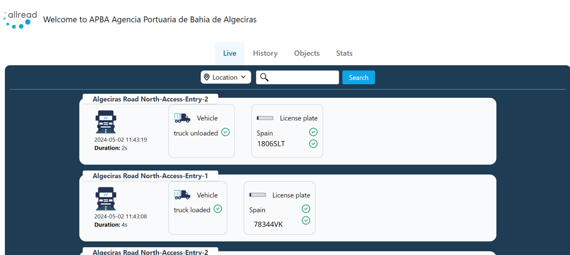 AllRead Transit Viewer: Container Monitoring